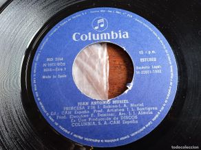 Discos de vinilo: Juan Antonio Muriel - Princesa, Los gatos y la luna - Single original Columbia 1982